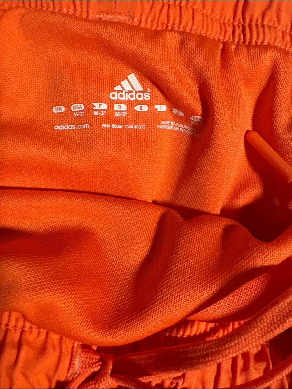 Adidas Women’s Bright Orange Athletic Shorts - Picture 3 of 3